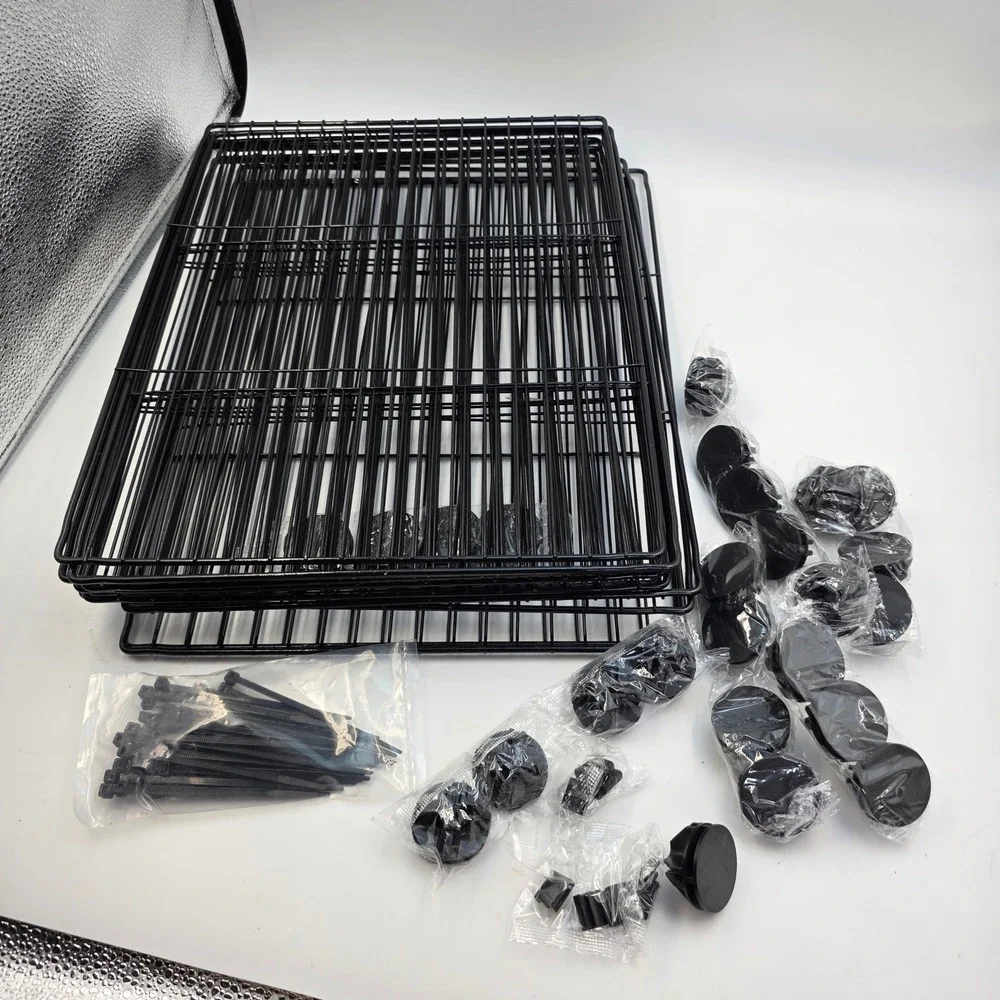 LURIVA DIY Small Animal Playpen 12 Panels Black Metal Wire Pet Fence 15x12 O4